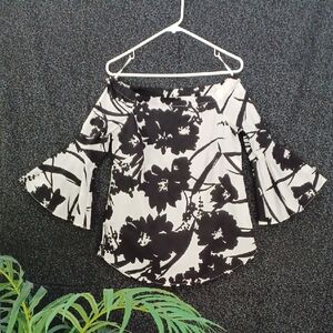 White House Black Market Off-Shoulder Floral Blouse